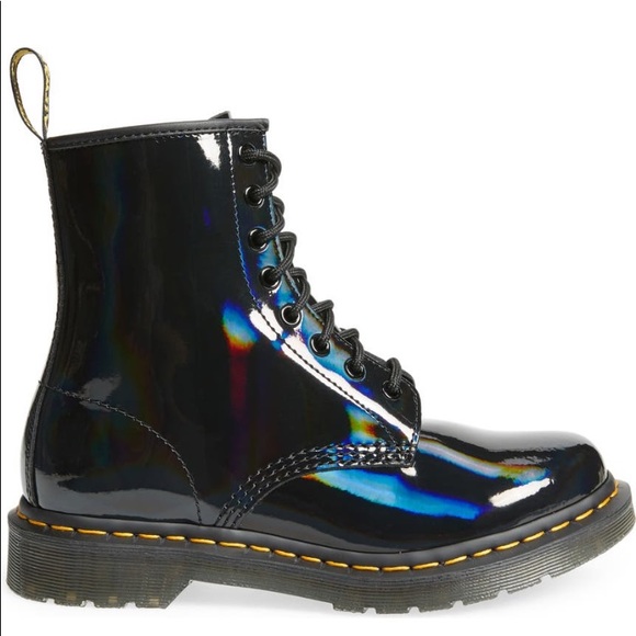 Dr. Martens Shoes - - Dr Martens Patent Leather Black Rainbow Bo…